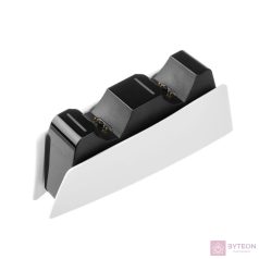  FIXED Kettős töltő PS5 DualSense kontrollerhez, fekete és fehér