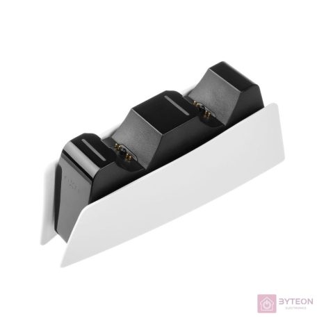 FIXED Kettős töltő PS5 DualSense kontrollerhez, fekete és fehér
