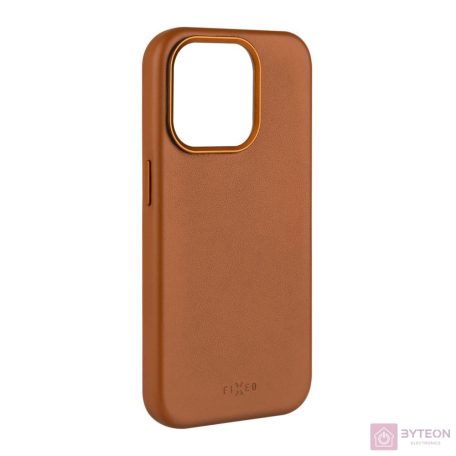 FIXED MagLeather valódi bőrtok, MagSafe támogatással iPhone 15 Pro Max-hoz, barna
