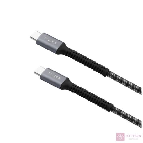 FIXED Armor USB-C/USB-C táp és adatkábel, PD 3.1 támogatás, 240W (48V, 5A), 2m, sötétszürke
