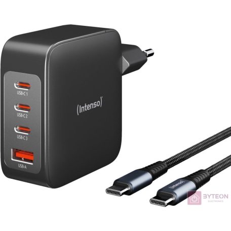 Intenso W140A3C GaN adapter + C520C cable Black