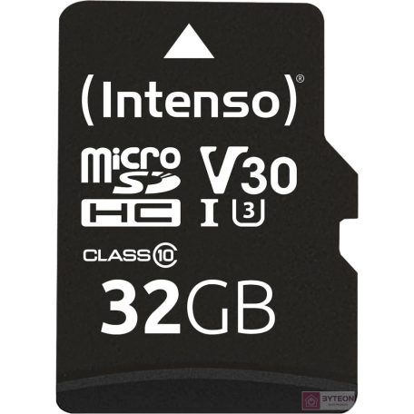 Intenso 32GB MicroSDXC Professional Class 10 U1 V30 + adapterrel