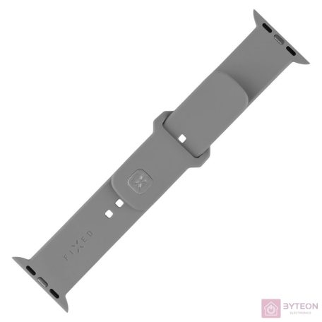 FIXED Sporty szilikon szíj az Apple Watch 42/44/45mm-es okosórákhoz, világos szürke