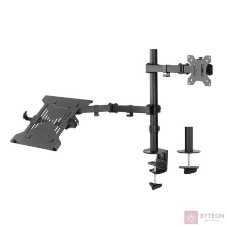 ACT AC8305 Single Monitor Arm with Laptop Arm 10‘-32‘ Black