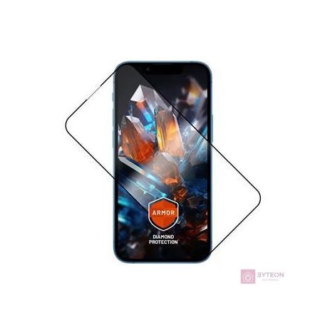 FIXED Armor teljes kijelzőt fedő 2,5D edzett üvegfólia applikátorral Apple iPhone 13 Mini, fekete