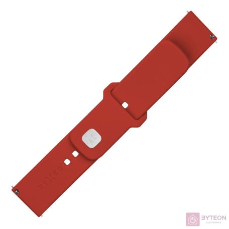 FIXED Sporty szilikon szíj gyors kioldóval 22mm-es okosórákhoz, piros