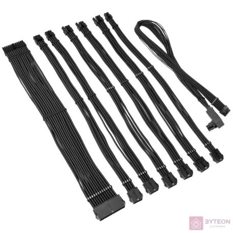 Kábel Kolink Core Pro fonott kábelhosszabbító kit 12V-2x6 Type 2 - Jet Black
