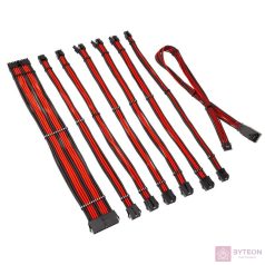   Kábel Kolink Core Pro fonott kábelhosszabbító kit 12V-2x6 Type 1 - Jet Black/Racing Red