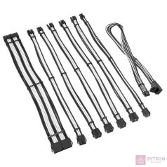   Kábel Kolink Core Pro fonott kábelhosszabbító kit 12V-2x6 Type 1 - Jet Black/Brilliant White