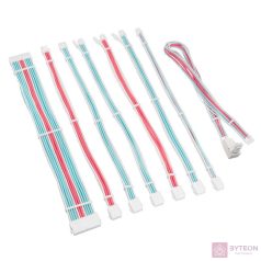   Kábel Kolink Core Pro fonott kábelhosszabbító kit 12V-2x6 Type 1 - Brilliant White/Neon Blue/Pure