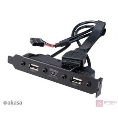   Számítógépház kiegészítő Akasa hátlapi kivezetés 1x USB3.1 TypeC + 2x USB2.0 Type A