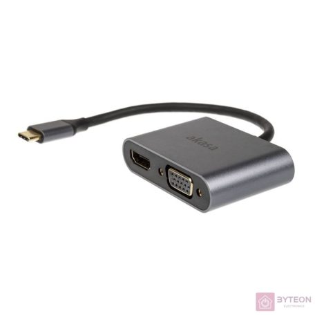 Kábel USB Átalakító Akasa USB 3.1 Type-C (Male) - D-Sub + HDMI Adapter