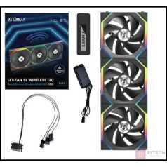   Ventilátor Lian Li UNI FAN SL Wireless ARGB PWM - 120mm, fekete, 3darabos csomag