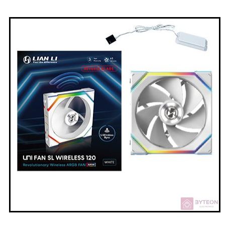 Ventilátor Lian Li UNI FAN SL Wireless ARGB PWM Fordított lapát - 120mm, fehér