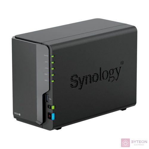 SYNOLOGY NAS 2 fiókos DS224+ 2x6TB HDD-vel, Intel Celeron J4125 4x2GHz, 2GB DDR4, 2x1GbE, 2xUSB3.2Gen1