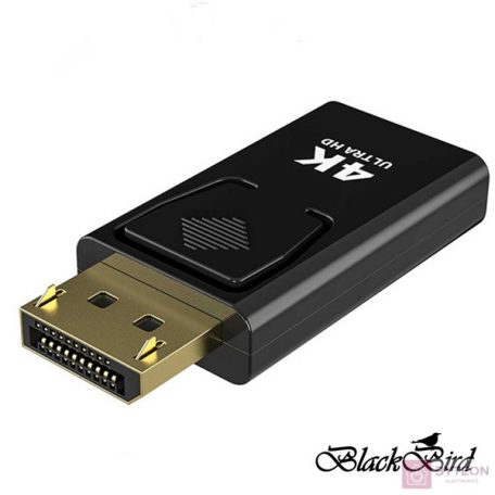 BLACKBIRD Adapter Displayport 1.2 male to HDMI female 4K passzív, Fekete