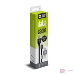   COLORWAY Kábel, Cable USB MicroUSB 2m 2.4A black (CW-CBUM009-BK)