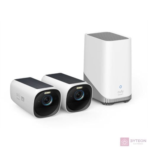 ANKER EUFYCAM3 S330 Biztonsági Kamera Rendszer (2+1) 4K, Beépített Napelem, WiFi-s, vízálló, kültéri - T88713W1
