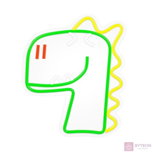 FOREVER LIGHT Neon LED dekorációs lámpa JURASSIC DINO zöld, szabályozható, USB, be/ki  kapcsoló,  falra szerelhető