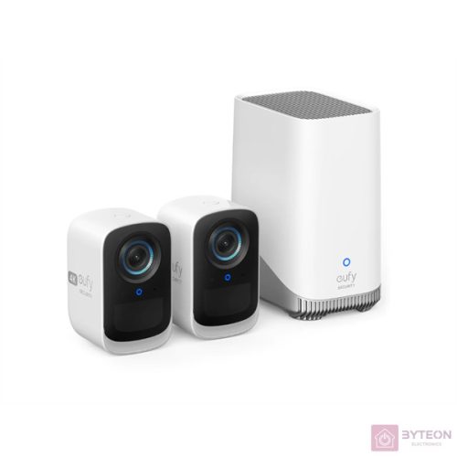 ANKER EUFYCAM3C S300 Biztonsági Kamera Rendszer (2+1) 4K, AI Arcfelismerés, Beépített lámpa, kültéri - T8881321