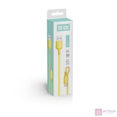   COLORWAY Kábel,  USB to Type-C (soft silicone) 2.4A 1m sárga