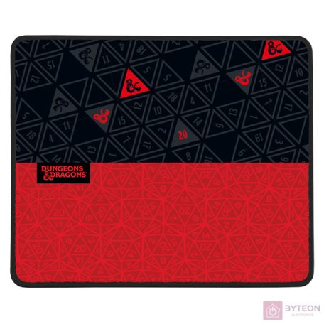 KONIX - DUNGEONS & DRAGONS Gaming Egérpad 49x49x270mm, Fekete-Piros