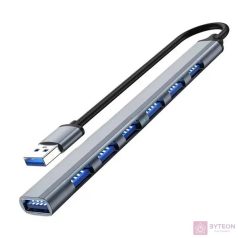   BLACKBIRD USB 3.0 USB  7 port hub extra slim, aluminium ház, notebookhoz