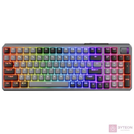 COOLER MASTER Vezeték Nélküli Billentyűzet MK770 Mechanikus Gaming, Red Switch, Space Grey, magyar