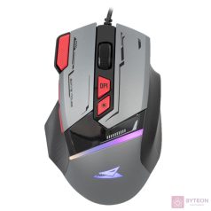   Baracuda W029908 MANTA-G, BGM-047G gamer egér,8D, szürke, 12800 dpi