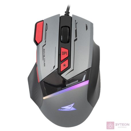 Baracuda W029908 MANTA-G, BGM-047G gamer egér,8D, szürke, 12800 dpi