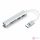 BLACKBIRD USB 3.0 multiport hub 5in1 3xUSB3.0, SD, TF, ezüst, aluminium ház