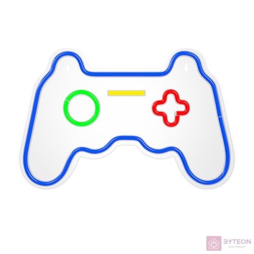 FOREVER LIGHT Neon LED dekorációs lámpa GAMEPAD multicolor, szabályozható, USB, be/ki  kapcsoló, , falra szerelhető