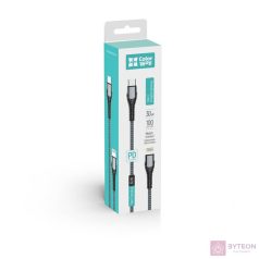  COLORWAY Kábel, Type-C - Apple Lightning (PD Fast Charging) 3.0A(30W) 1m szürke (CW-CBPDCL033-GR)