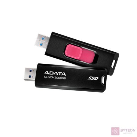 ADATA SSD Külső USB 3.2 2TB SC610, Fekete/Piros