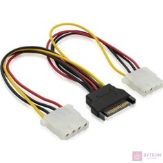   BLACKBIRD Tápkábel Molex 4 pin male to SATA 15 pin female + 4 pin female