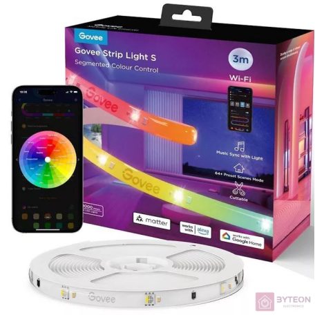 Govee RGBIC Wi-Fi + Bluetooth LED szalagfények védőbevonattal (3M)