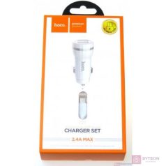   HOCO autós töltő ‘Z27 Staunch‘ dual port töltőadapter 1m-es Micro kábellel