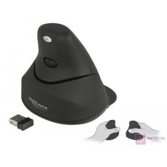   Delock Ergonomikus, függoleges, 4 gombos 2,4 GHz-os,vezetéknélküli, lézer egér - bal és jobb kezesek