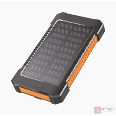   Logilink Napelemes power bank 8000 mAh, zseblámpa, 2x USB-A, narancs-fekete