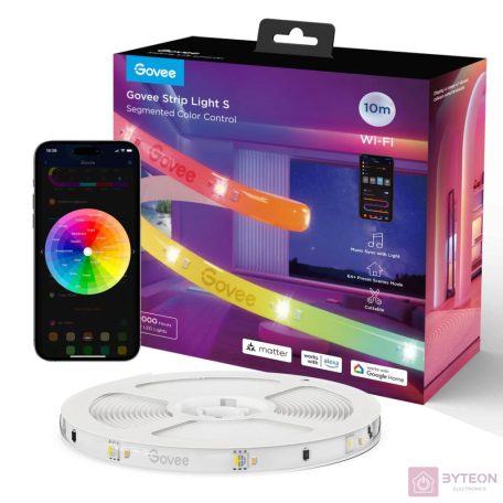 Govee RGBIC Wi-Fi + Bluetooth LED szalagfények védőbevonattal (10M)