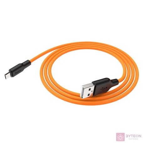 HOCO X21 Szilikon töltokábel Micro USB 1m, narancssárga