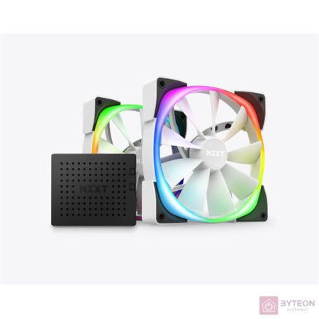 NZXT Aer RGB Gehäuselüfter 140mm Weiß/Schwarz 2er Pack