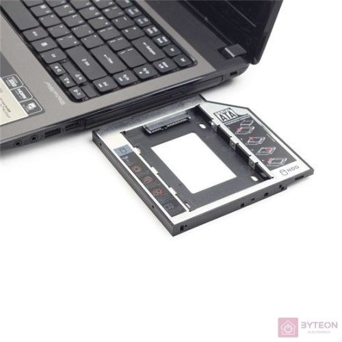 Gembird SSD/HDD beépítő keret SATA -> SATA (Notebook ODD helyére, 12.7mm)