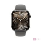 Apple Watch S10 LTE 42mm (Titán, Natúr, Gumi sportszíj - kőszürke M/L)