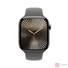   Apple Watch S10 LTE 42mm (Titán, Natúr, Gumi sportszíj - kőszürke M/L)
