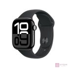 Apple Watch S10 LTE 46mm (Alu, Kozmoszfekete, Gumi sportszíj - fekete M/L)