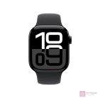 Apple Watch S10 LTE 46mm (Alu, Kozmoszfekete, Gumi sportszíj - fekete M/L)