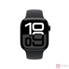   Apple Watch S10 LTE 46mm (Alu, Kozmoszfekete, Gumi sportszíj - fekete M/L)