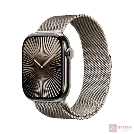 Apple Watch S10 LTE Titán 46mm (Natúr,  Milánói szíj - natúr, S/M)