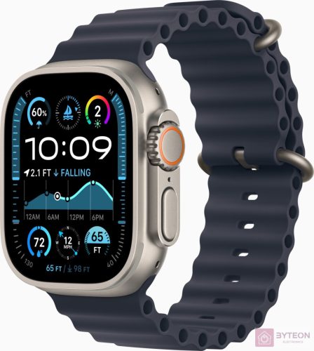 Apple Watch Ultra 2 LTE 49mm Titanium Natur Ocean Armband marine MX4D3FD/A